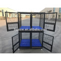 Luxurious metal square tube dog cage kennel with wheels